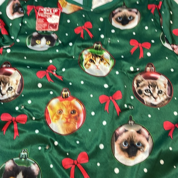 CAT Christmas full body suit Cheer FUNNY Light Up 1 Piece Sleep Suit mens NEW M - Picture 8 of 16